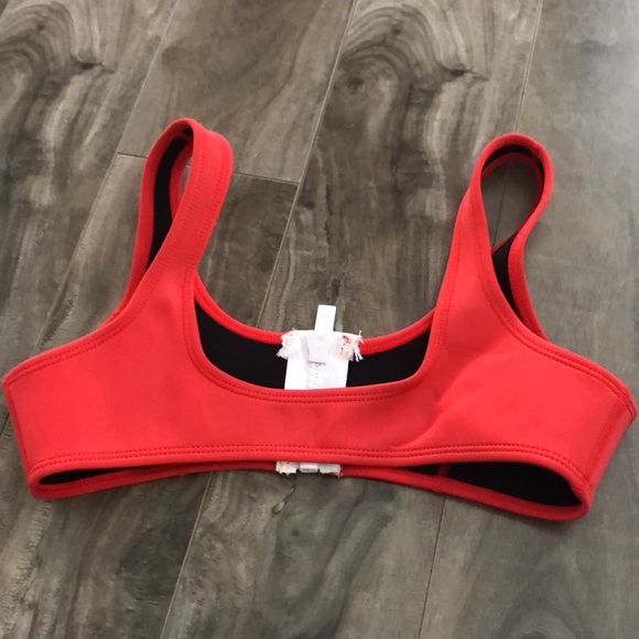 Hoaka red zipper bikini top - Picture 3 of 4